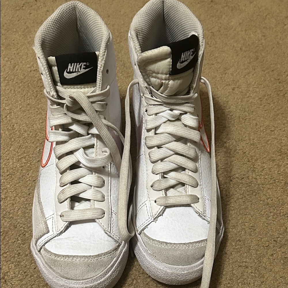 Nike White and Black High-Top Sneakers